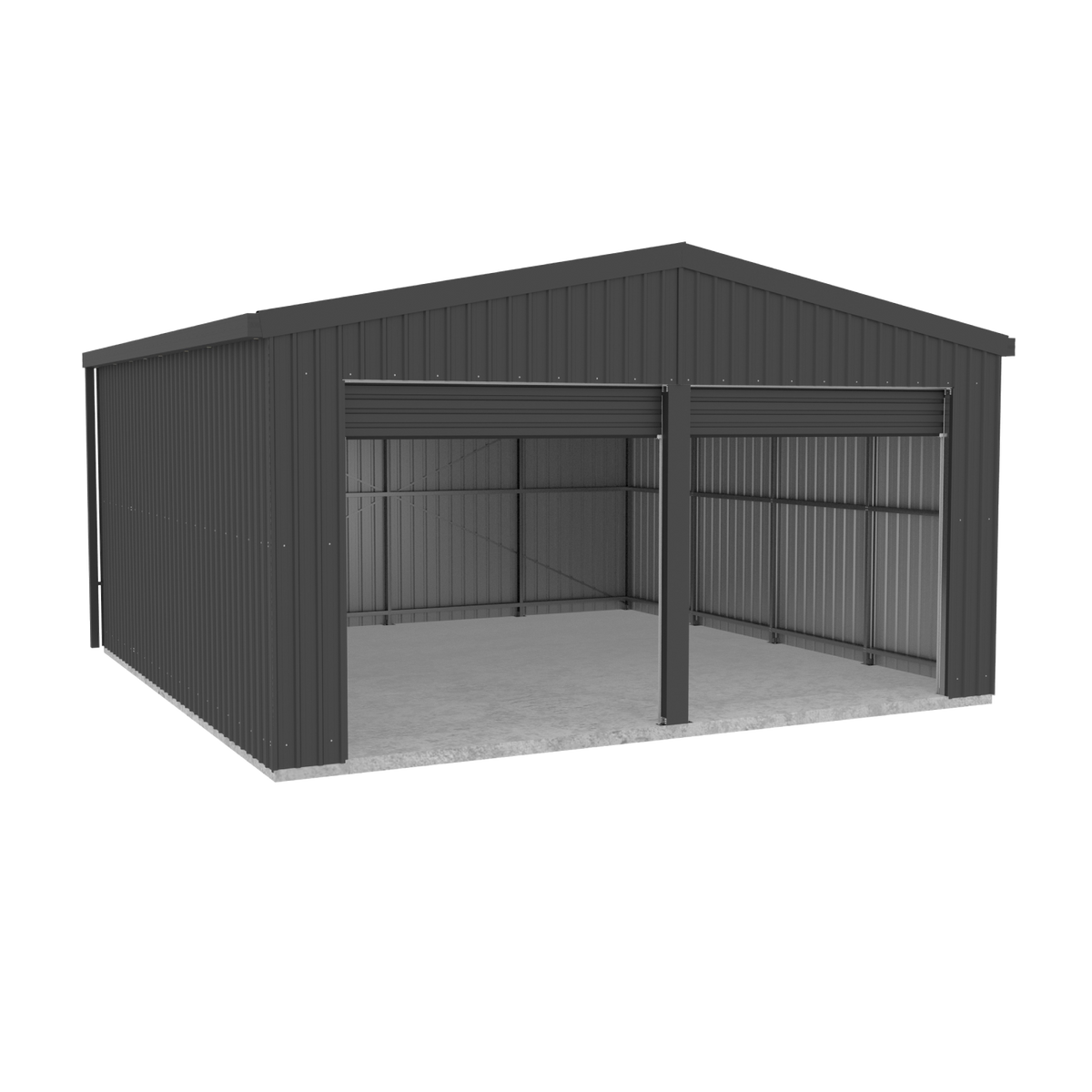 MNRG60602N2_Render absco structures 5.95mW x 5.95mD x 3.40mH Garage Double Roller Door - Image 1
