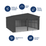 absco structures 5.95mW x 5.95mD x 3.40mH Garage Double Roller Door - Image 2