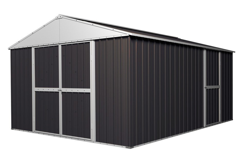 ed2005-grey Garden Shed 3.45m x 4.3m x 2.4m Workshop - Image 1
